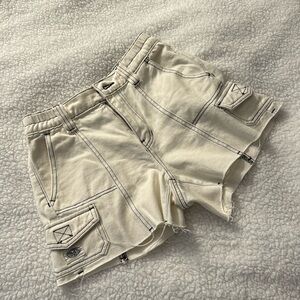 PACSUN xs white shorts with black stitching